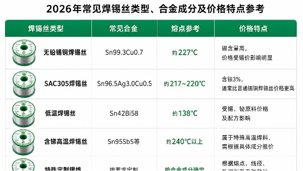 焊锡丝一公斤多少钱？2026年无铅锡线价格行情